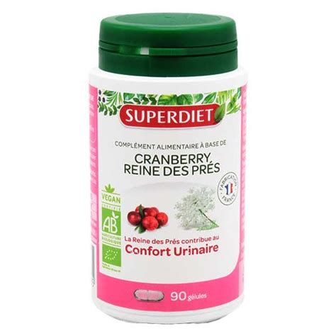 Superdiet Cranberry Reine des Pres Bio 90 gélules Pas cher