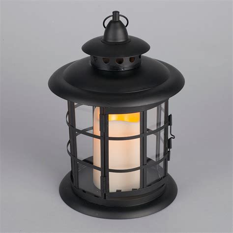 Led Metal And Resin Battery Operated Flameless Candle Lantern