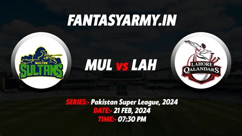 Mul Vs Lah Dream11 Prediction Player Stats Playing Xi Pakistan Super