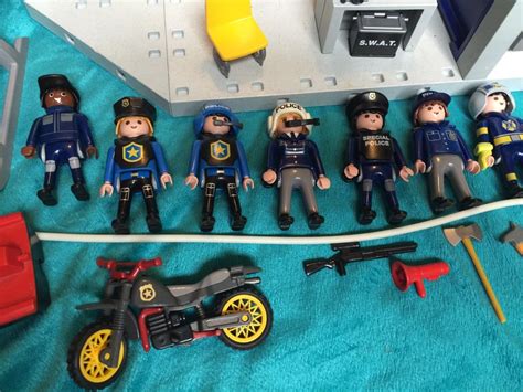 Playmobil Police Station Van Figures Fire truck Helicopter Weapons | #1893060575