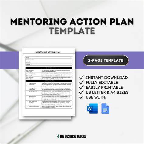 Mentoring Action Plan Template The Business Blocks