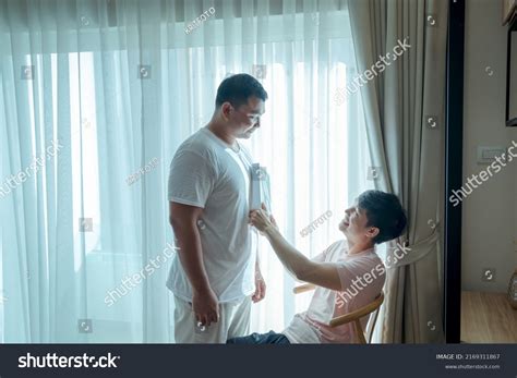 Two Gay Asian Men Bedroom Consoling Stock Photo 2169311867 Shutterstock