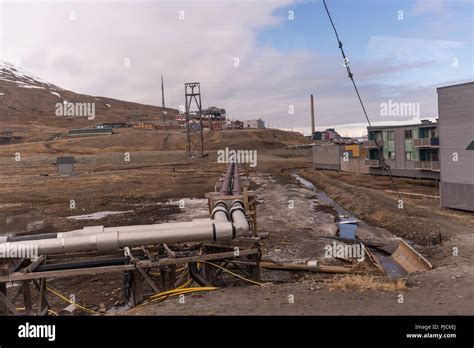 Above Ground Pipes In Longyearbyen Svalbard Norway Stock Photo Alamy