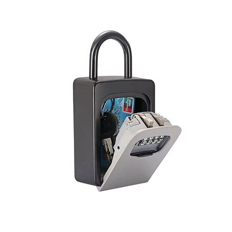 Key Lock Box , Wall Mounted Aluminum Alloy Key Safe Box Weatherproof 4 ...