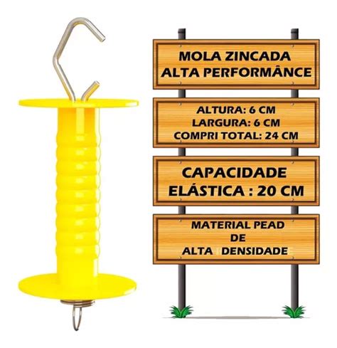 Porteira Para Cerca Elétrica Rural Mola Interna Kit 5 Peças