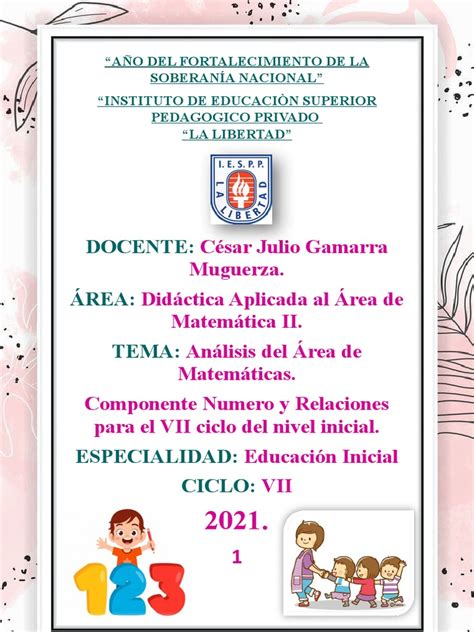 Analisis Del Area De Matematica Componentes Numericos Y Relaciones Para El Vii Ciclo Del Nivel