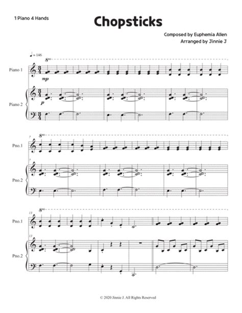 Chopsticks (Piano Duet) - Piano Duet - Digital Sheet Music | Sheet ...