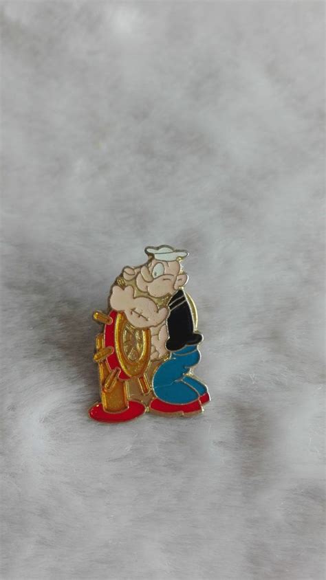 Popeye With Ship Wheel Pin The Sailor Man Collectible Lapel Pin Vintage Enamel Pin