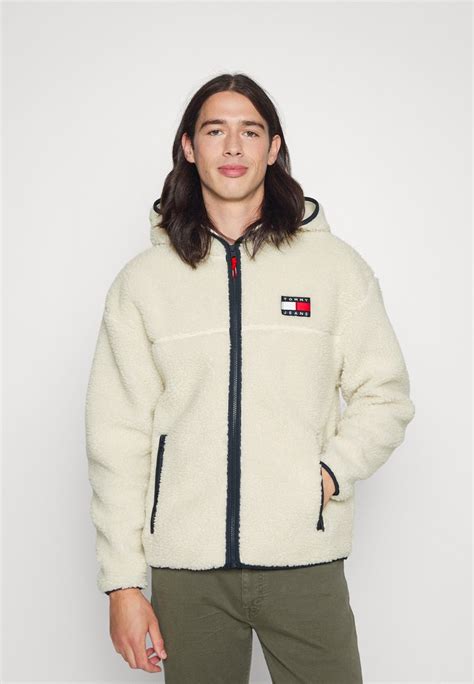 Tommy Jeans Sherpa Zip Hoodie Unisex Veste Polaire Ecruécru