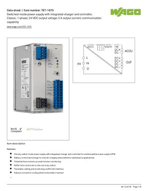 Fillable Online Data Sheet Item Number 787 1675 Switched Mode Power