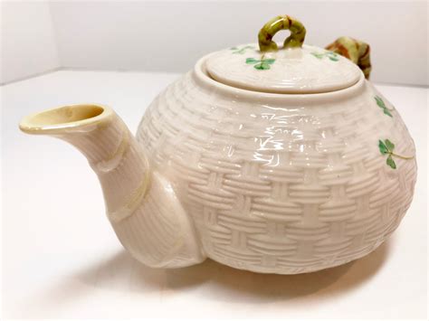 Small Shamrock Belleek Teapot Irish Teapot Belleek China Irish