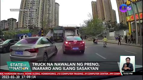 Truck Na Nawalan Ng Preno Inararo Ang Ilang Sasakyan SONA YouTube