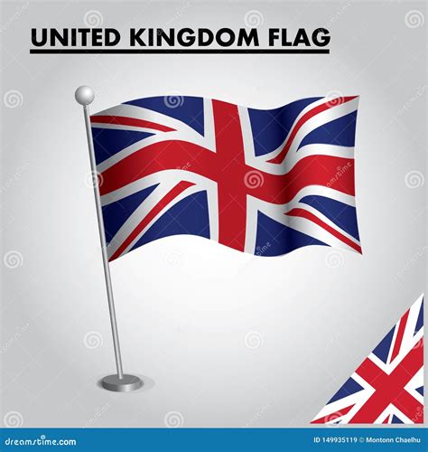 UNITED KINGDOM Flag National Flag of UNITED KINGDOM on a Pole Stock