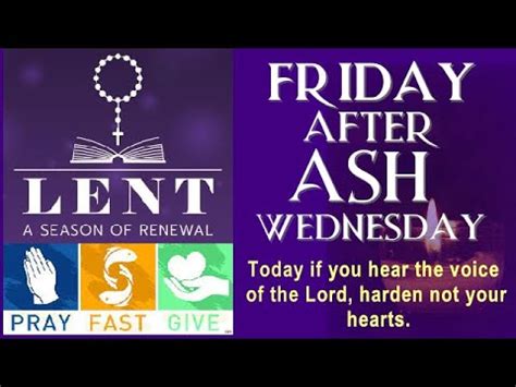 DAY 3 OF LENT FRIDAY AFTER ASH WEDNESDAY PRAYERS FOR LENT YouTube