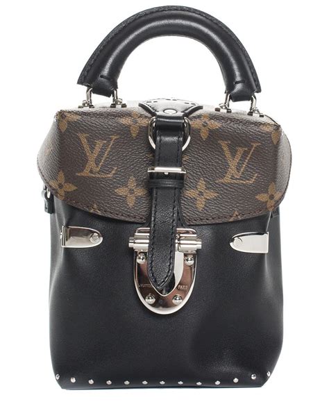 Louis Vuitton Black Leather And Monogram Canvas Camera Box Lyst Uk