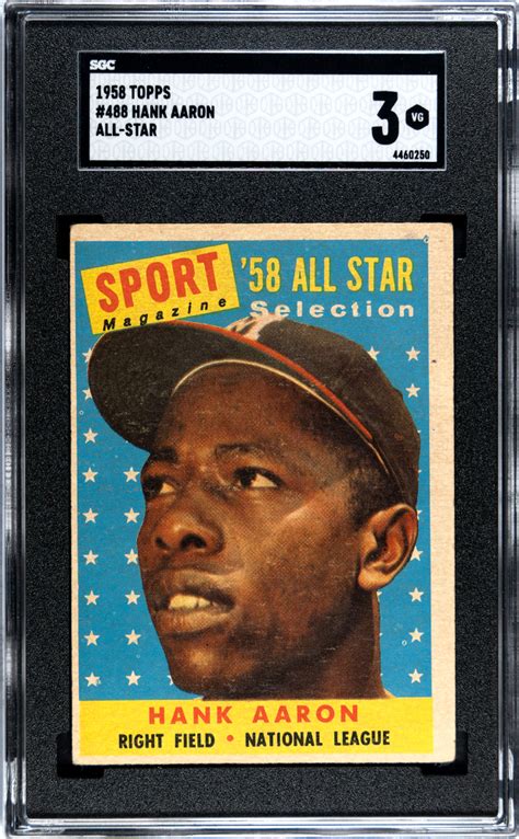 1958 Topps Sport Magazine 58 All Star Selection 488 Hank Aaron For