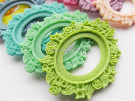 50 шт 17 цветов Овальные Плоские с оборота полимерные рамки Шарм найти ...