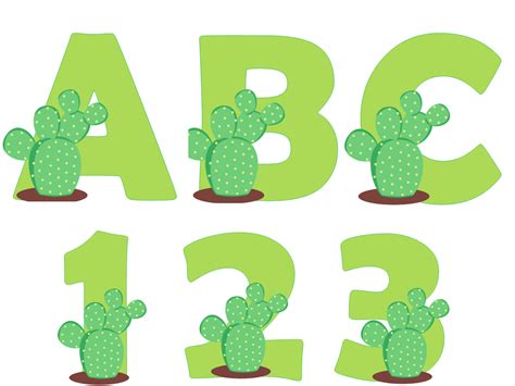 Kits Imprimibles Gratis Abecedario Cactus