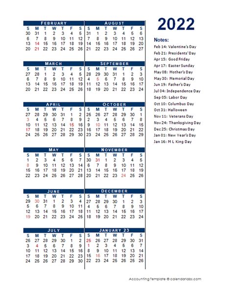 2022 Fiscal Calendar