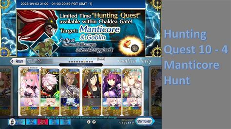 Fgona Hunting Quest Manticore Hunt Pride Rank Turn Youtube