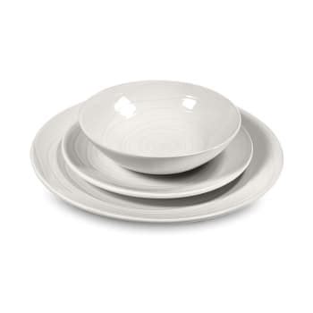 Lot 18 Assiettes De Service Gammefino Blanc Maisons Du Monde