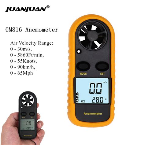 Gm Digital Anemometer Wind Speed Mini Air Velocity Airflow