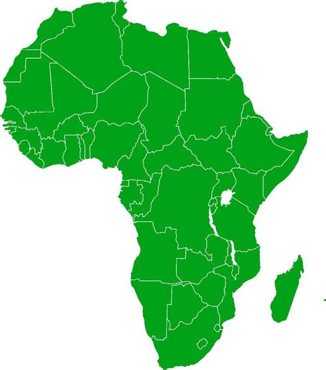 Green colored Africa outline map. Political african map. Vector illustration 6457355 Vector Art ...