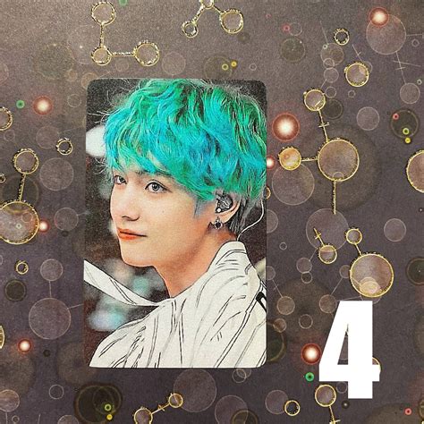 Bts V Kim Taehyung Metallic Shimmer Photocards Set 4 Etsy