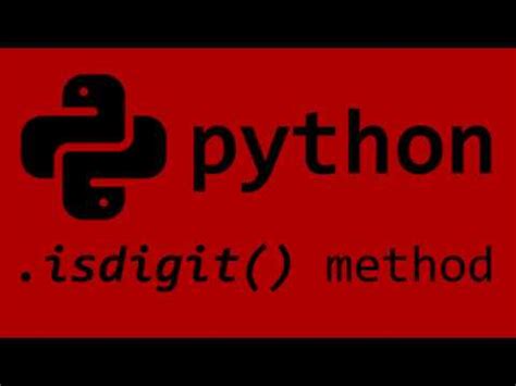 Python Isdigit String Method Youtube