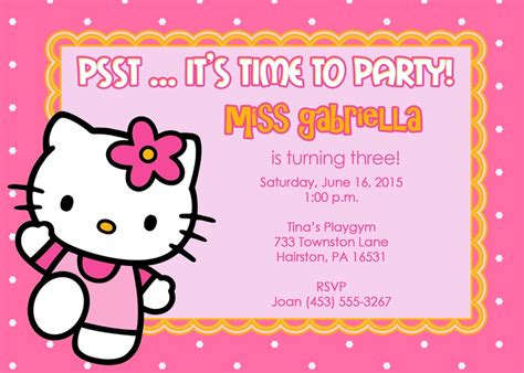 Free Printable Hello Kitty Invitation