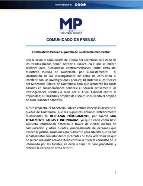 Mp De Guatemala On Twitter 📢 Comunicadodeprensa Ministerio Público