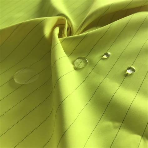 Polyester His Vis Anti Static Striped Microfiber Waterproof Fabric