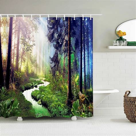 Tropical Rainforest Forest Shower Curtains Bathroom Curtain 3d Natural