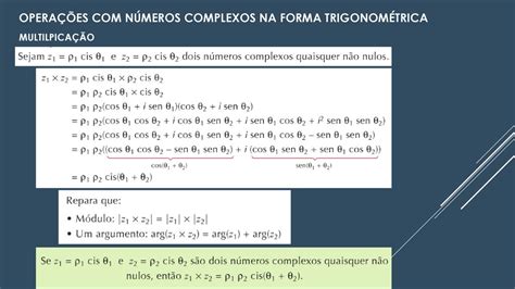 NÚMEROS COMPLEXOS NA FORMA TRIGONOMÉTRICA ppt carregar