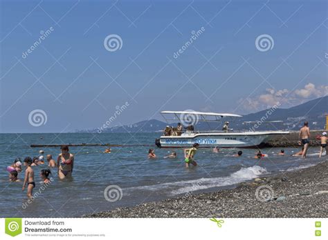 Beach In The Resort Settlement Adler Sochi Krasnodar Region Russia