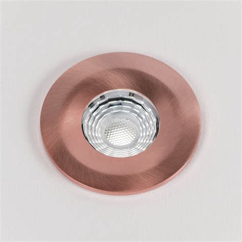 Brushed Copper Downlights Led Fire Rated Fixed Led Ip Dimmable Elesi