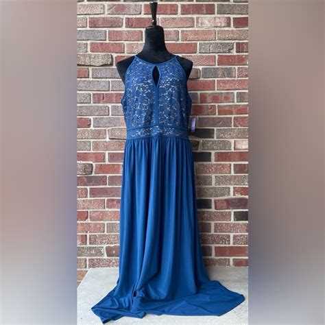 Nw Dresses Nw Woman Plus Size W Peacock Nude Blue Gown Dress