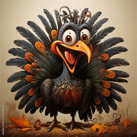 funny cartoon thanksgiving turkey Stock Illustration | Adobe Stock