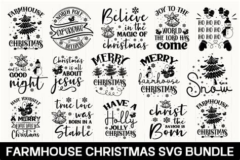 Farmhouse Christmas Svg Bundle Graphic By Gatewaydesign · Creative Fabrica