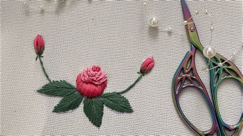 Hand Embroidery3d Rose Embroidery Youtube