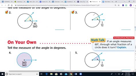 Lesson 11 2 Math Fractional Part Of A Circle Degrees YouTube