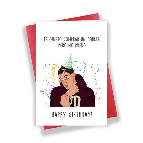 Bad Bunny Birthday Card Printable Cards