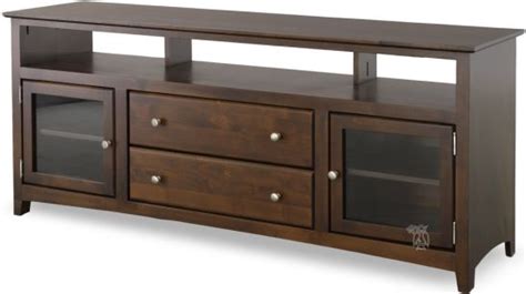 Solid Alder Wood Shaker 72 Television Stand In Brown Mahogany Finish