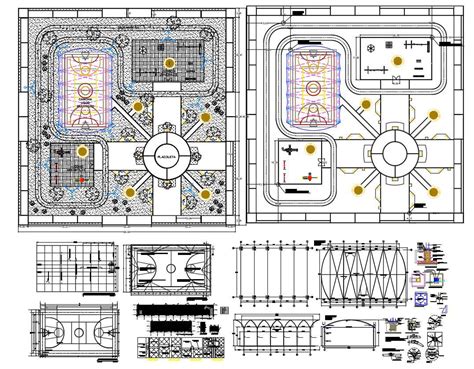 Basketball Stadium Project Autocad File Cadbull