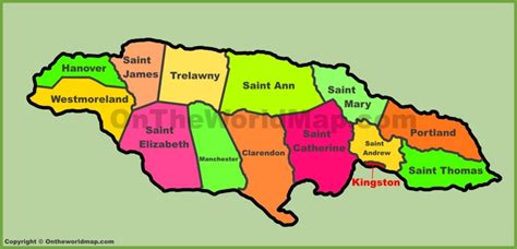 Administrative Map Of Jamaica