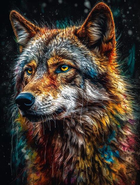 Premium Ai Image A Wolf With A Blue Eye