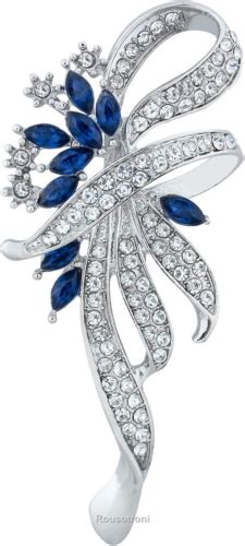 Mecool Created Crystal Fancy Vintage Style Brooch Pin For Women Girls