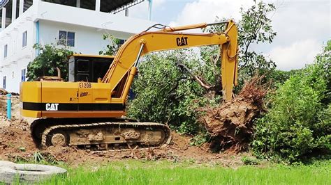 Tree Removing Heavy Equipment Excavator Caterpillar E120b Best Skill