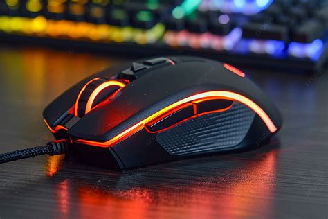 Gaming Mouse With Rgb Led Light Creative Ai Background, Beautiful ...