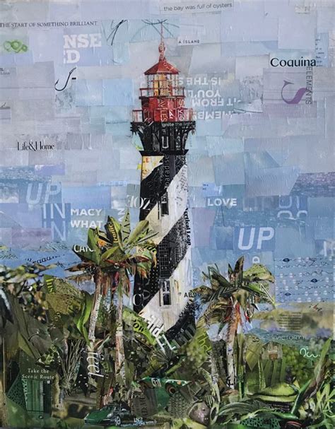 "St. Augustine Lighthouse" 16" x 20" collage. Ginatorkosart.com ...